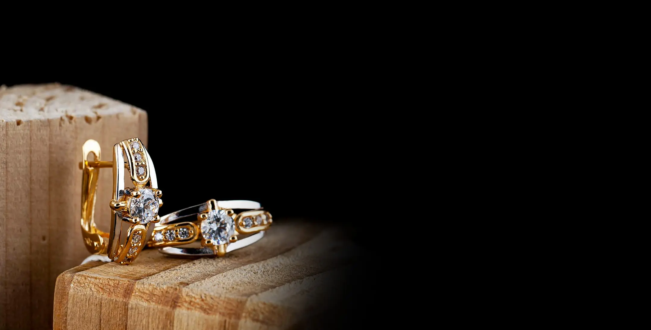 Fine gold jewellery displayed during finishing